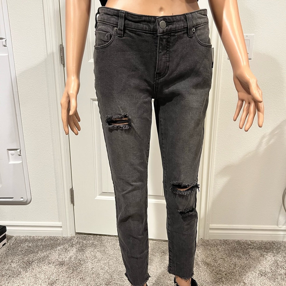 Free people skinny ripped jeans color washed black size 27 - Picture 12 of 16